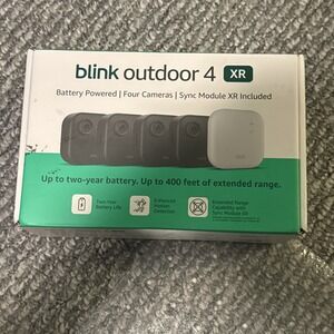 Blink Outdoor 4 XR Wireless Security 4 Cameras with Sync Module XR Range 400FT